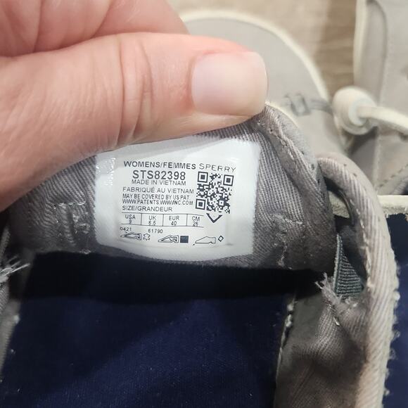 Sperry sneakers crest vibe size 9 leather gray - Picture 6 of 8